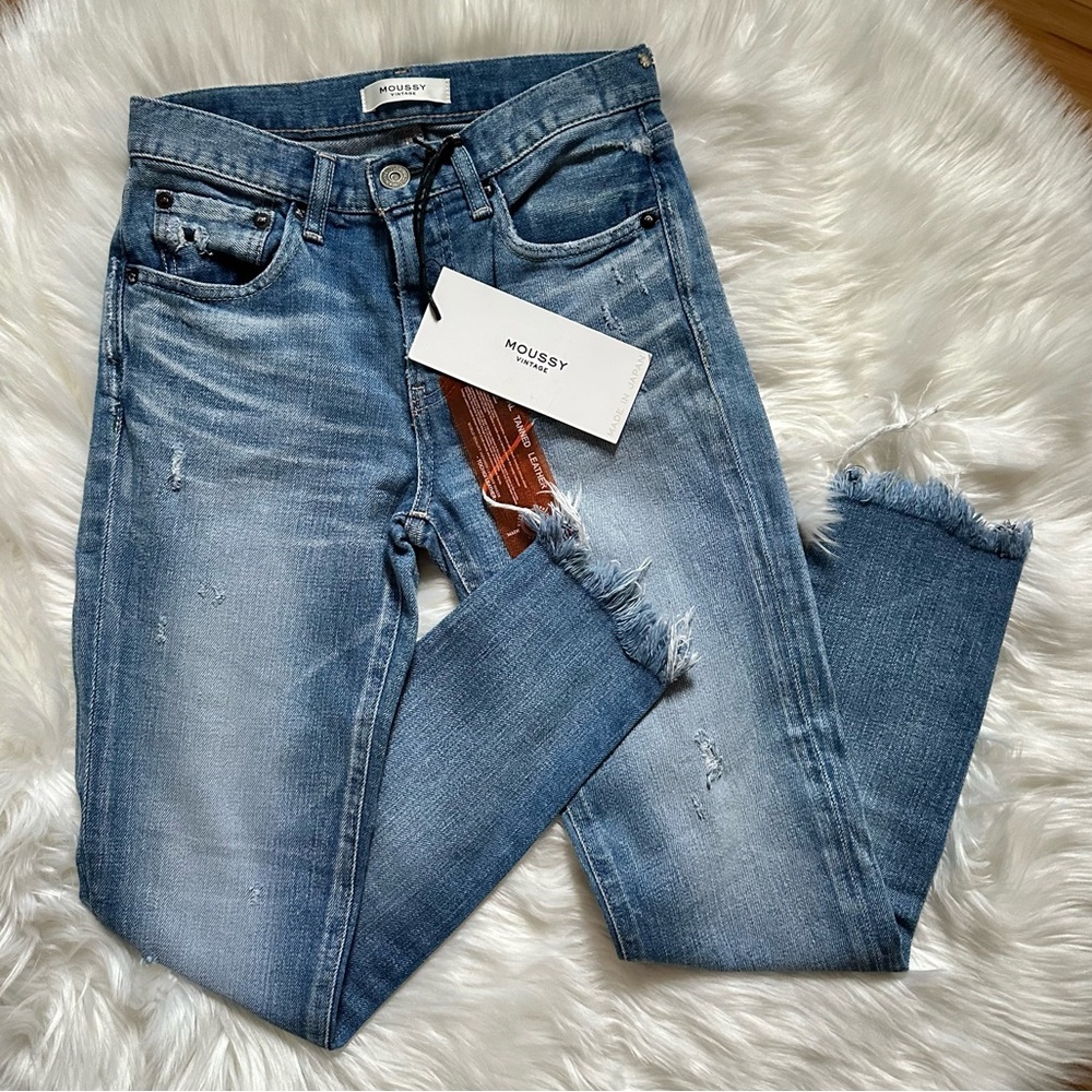 NWT Moussy High Waist Distressed Diana Skinny Jeans Size 24